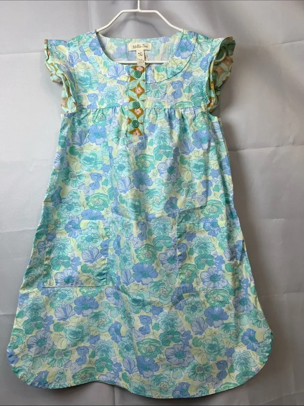 Matilda Jane aqua Azaleas woven floral print dress NWOT size 6